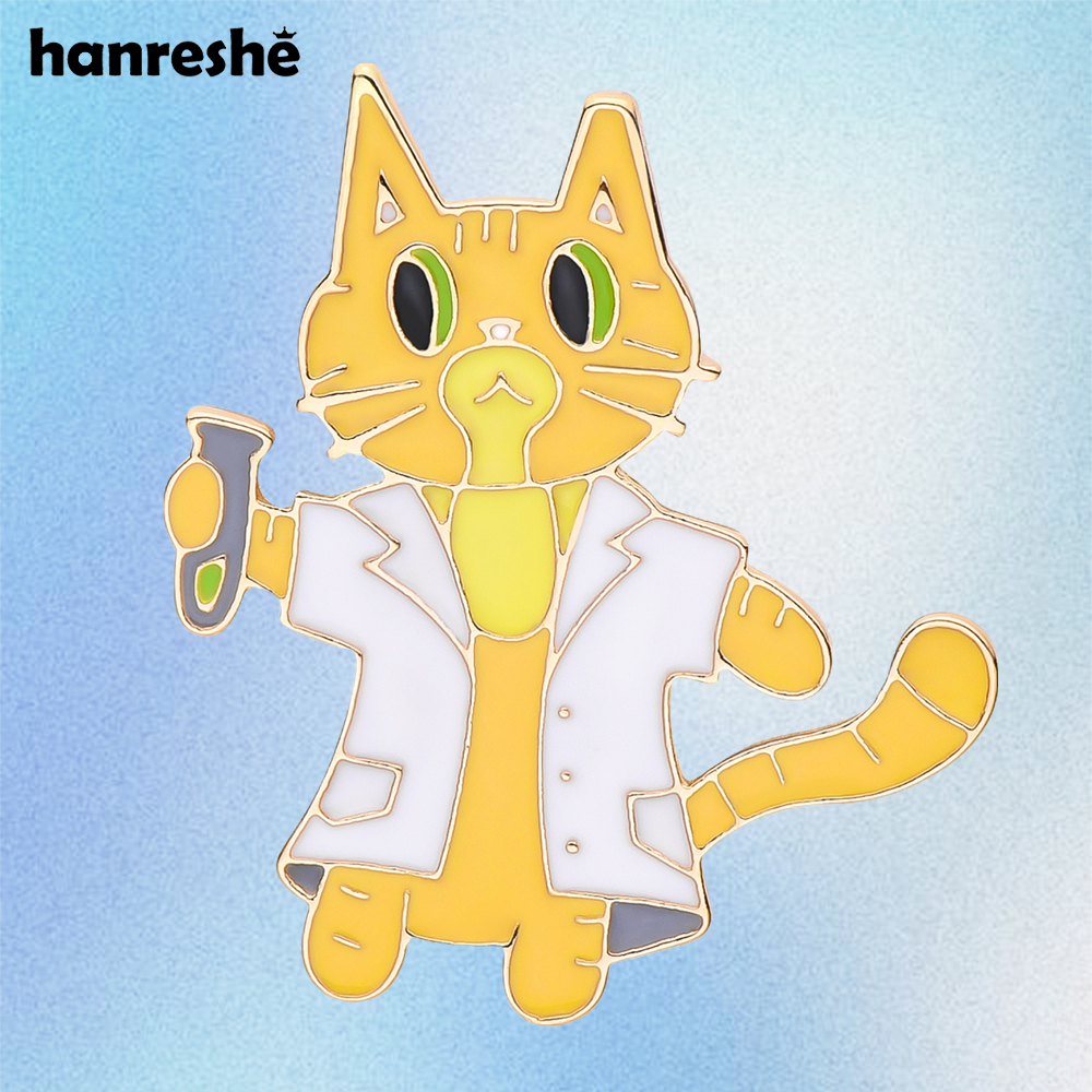 Medical Lab Gifts - Hanreshe Lovely Lab Cat Scientist Enamel