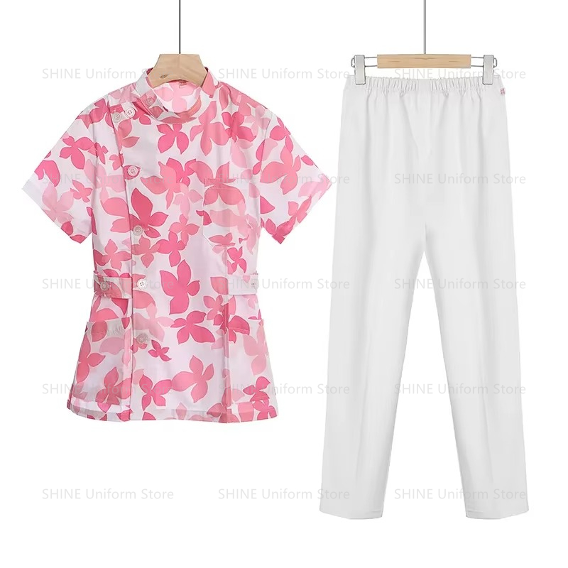 Pink Short Scrubs Set Nurse Do - đánh giá và giá Medical Lab Coats