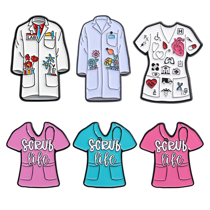 Floral Doctor Nurse Coat Ename - đánh giá và giá Medical Lab Gifts