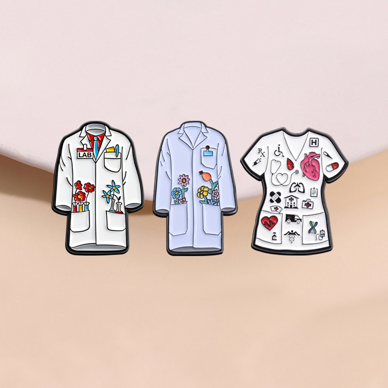 Floral Doctor Nurse Coat Ename - đánh giá và giá Medical Lab Gifts