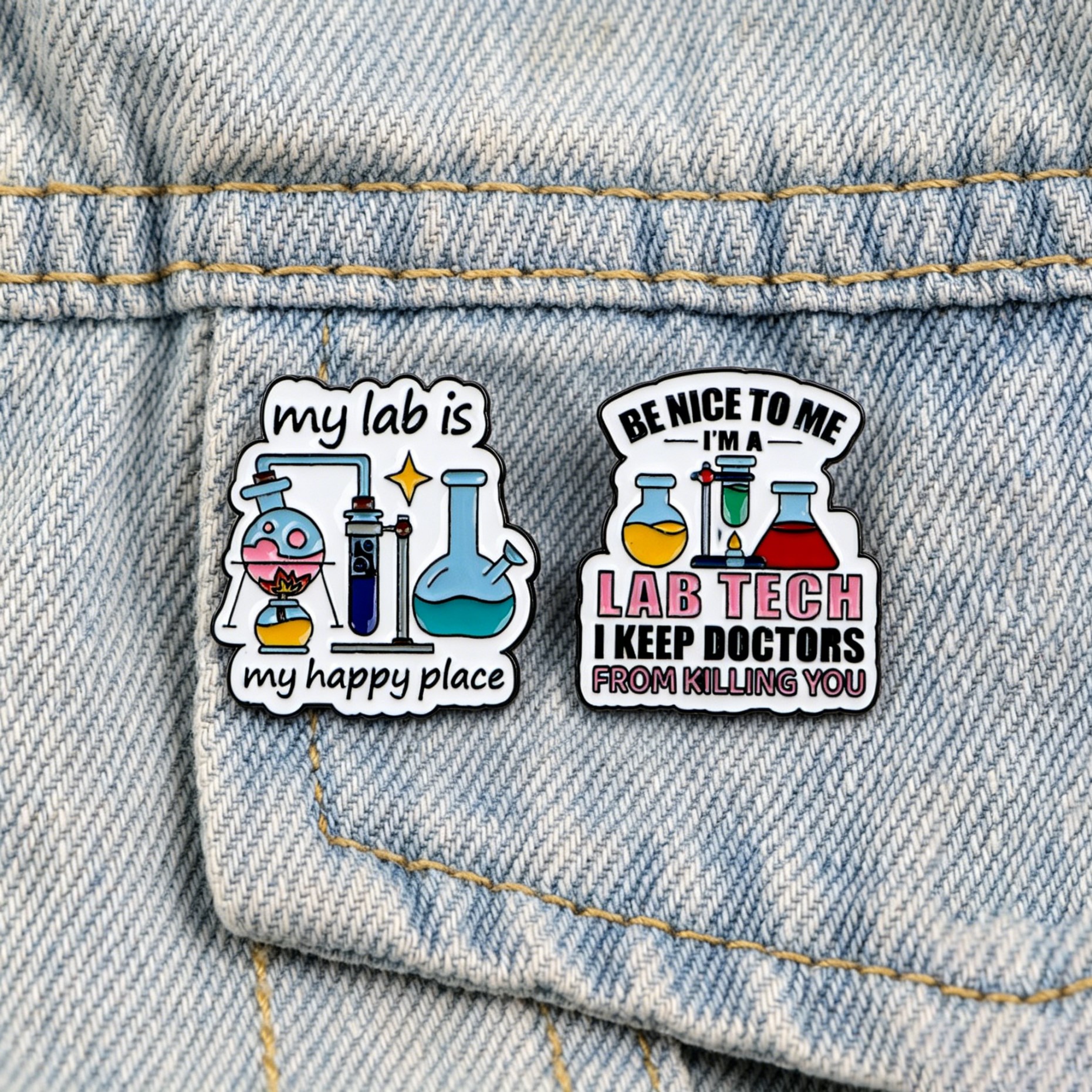 Funny Lab Tech Enamel Pins Set - đánh giá và giá Medical Lab Gifts