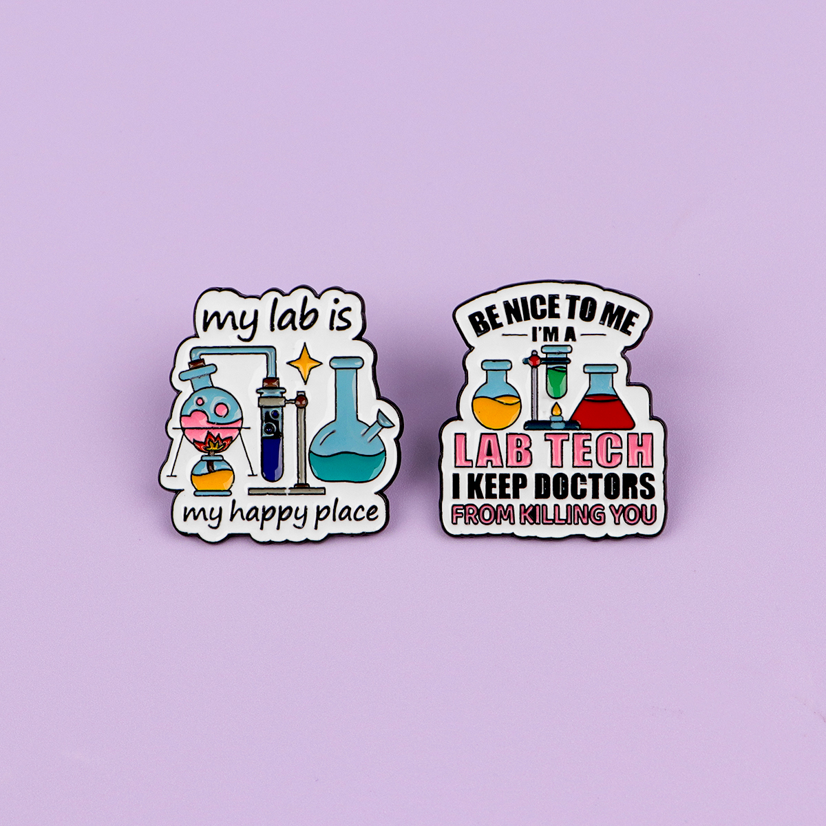 Funny Lab Tech Enamel Pins Set - đánh giá và giá Medical Lab Gifts